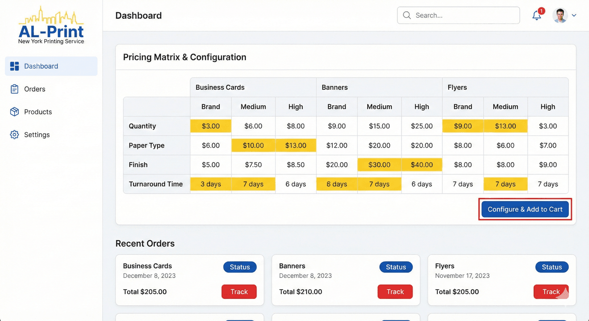 AL-Print NYC eCommerce Platform